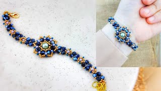 Zarif Kristal Bileklik Yapımı. Elegant Bicone Beads Bracelet Making. #Beading #Tutorial