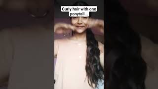 curly hair with one ponytail.apne Bal Pani se gila kar ke hi roll kare..#share #curlyhair