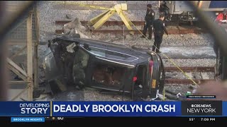 Driver dead, passenger injured after car plunges into LIRR rail yard