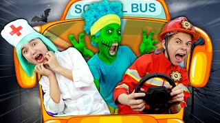 Wheels On The Zombie Bus + Zombie Epidemic Song | Nursery Rhymes & Kids Songs