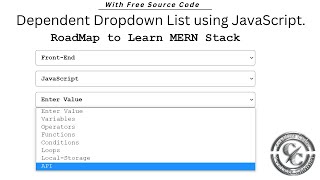 JavaScript Dependent Dropdown List, | JavaScript Cascading Dropdown List