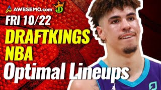 DraftKings NBA Lineups Fri 10/22/21 | NBA DFS DraftKings ConTENders Awesemo.com Today