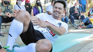 MANNY PACQUIAO HITTING ABS HARD FOR ERROL SPENCE JR IN MOUNTAIN WORKOUT!