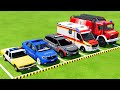 TRANSPORTING POLICE CARS, AMBULANCE CAR, FIRE DEPARTMENT WITH MAN TRUCKS ! Farming Simulator 22