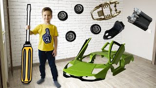 Собрал Машинку Lamborghini Murcielago SV из конструктора. Видео для детей.