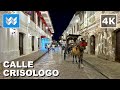 [4K] Calle Crisologo at Night in Vigan City Ilocos Sur Philippines 🇵🇭 Walking Tour & Travel Guide