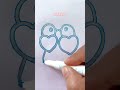 easy to learn simple drawing using two hearts to draw a bird youtubeshorts shorts drawing like