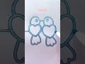 easy to learn simple drawing using two hearts to draw a bird youtubeshorts shorts drawing like