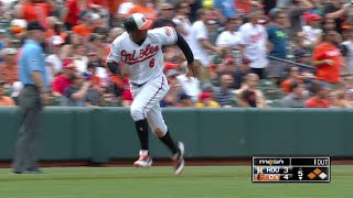 HOU@BAL: Davis plates Schoop with a sac fly to center