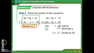 3.4 - Systems of Equations in three Variables