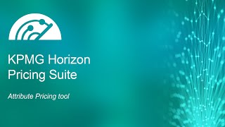 KPMG Horizon Pricing Suite – Attribute pricing tool