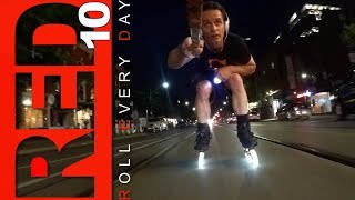 Skater Gets Lit!  RED #10 w LAZER WHEELZ