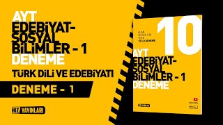 AYT EDEBİYAT DENEME ÇÖZÜMÜ 1 / Hız Yayınları AYT Edebiyat 10'lu Deneme Soru Çözümü