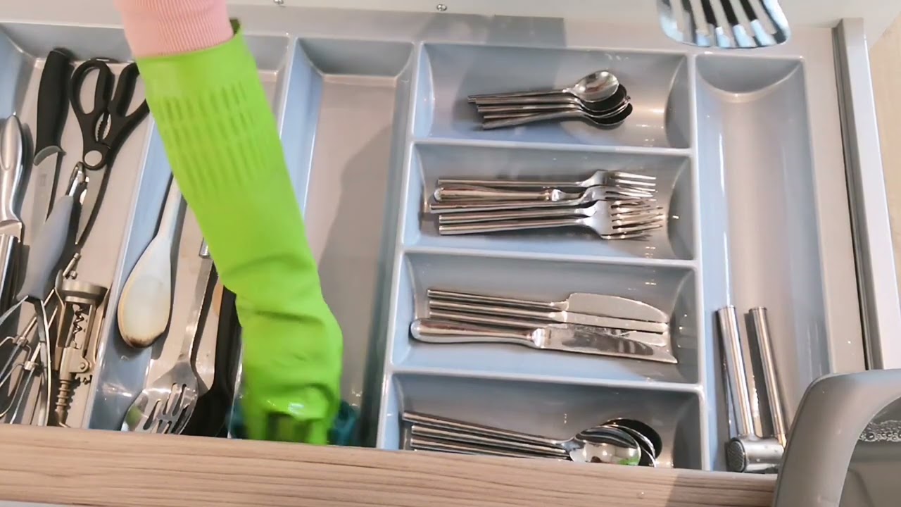 Asmr Household Cleaning The Kitchen Draws No Talking Youtube