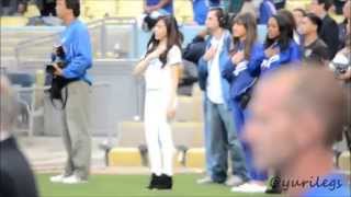 [FANCAM] 130506 Tiffany during National Anthem @ Dodger Stadium