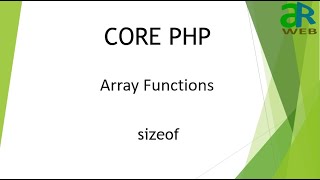 #36 - sizeof in array in PHP || PHP Array Functions
