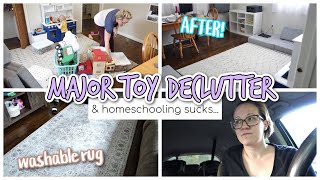 I Decluttered 95% of My Kids' Toys, I Hate Homeschooling, Washable Rug // Jill Kay