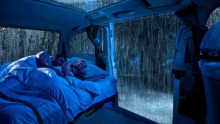 Deep Sleep Ambience: Cozy Car In Rainy Night with Sounds Rain \u0026 Thunder To Relax, Beat Insomnia