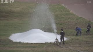 六甲山スノーパーク　雪づくり開始