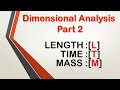 Dimension Analysis: Deriving the formula for Period (T) of the simple Pendulum.