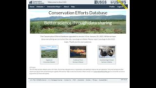 Conservation Efforts Database — Single Record Data Entry Step 1