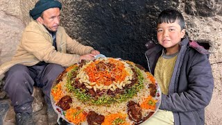 Javed and his father cook  Qabuli Palau for their family/ cold winter day/ Twin Family