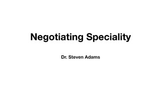 DRG Talks: Negotiating Speciality - Dr. Steven Adams