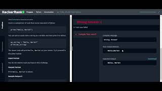 HackerRank python 3 Hello world