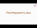 Final Keyword in Java Explained 🔥 | Final Variable, Method & Class with Examples | Hindi