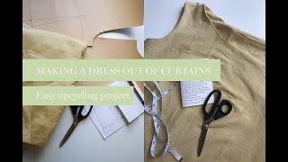 Making curtains into a summer dress || Easy upcycling project