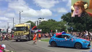 Christmas in NZ #1   the Parade including reindeers and Santa in the sun