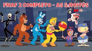 Mongo e Drongo em FNAF 2 COMPLETO - Five Nights at Freddy's 2 - Todas as 5 noites - desenho animado