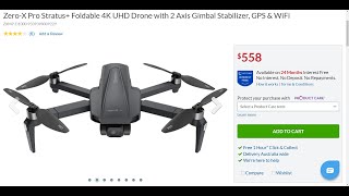 Zero-X Pro Stratus+ Foldable 4K UHD Drone with 2 Axis Gimbal Stabilizer, GPS \u0026 WiFi