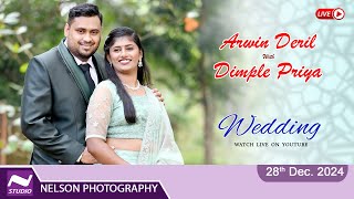 ARWIN DERIL with DIMPLE PRIYA,  Wedding Ceremony Watch LIVE by #NelsonPhotographyMangalore