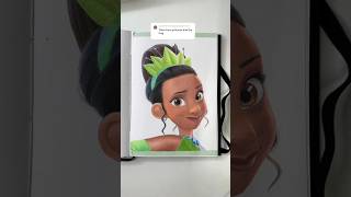 ASMR Drawing Tiana from Princess and the frog 🐸 #sketchbook #disney #art