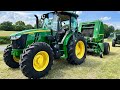 Brand New John Deere 5100M Tractor Review And 450M Baler Review