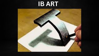 Very Easy - Drawing 3D Letter T - Trick Art with Pencil - By IB ART and CRAFT