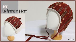 DIY Winter Hat|Fleece Hat| 겨울모자|군밤모자|Pattern| 패턴|귀달이 모자|모자 만들기|Cap Making|冬用の帽子