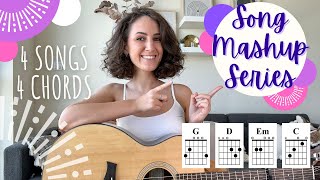 Song Mashup Series - 4 AWESOME SONGS [Beginner Guitar Lesson Tutorial]