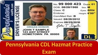 Pennsylvania CDL Hazmat Practice Exam