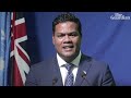 we are sinking tuvalu minister gives cop26 speech standing in water to highlight sea level rise