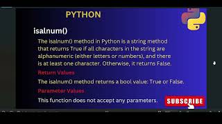 isalnum() method in Python(2025)