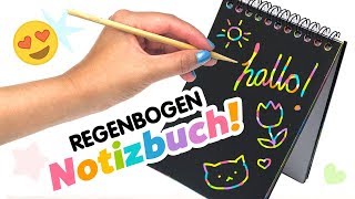 Einfaches DIY REGENBOGEN Notizbuch basteln 🌈 Kalender Versteckte Farbexplosion 😳 Deutsch