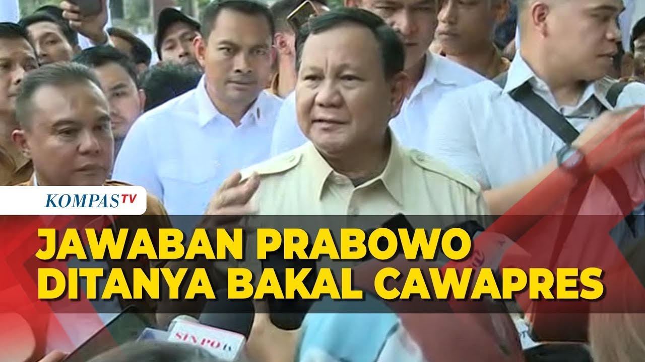 Begini Jawaban Singkat Prabowo Saat Ditanya Bakal Cawapres - YouTube