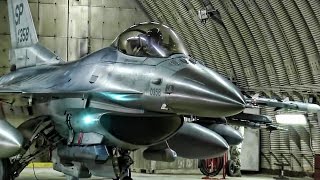 F-16 Fighter Jets At Spangdahlem Air Base Taxi & Takeoff