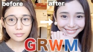 【GRWM】休日のお出掛けの準備！雑談しながらナチュラルフルメイク【Get Ready with me