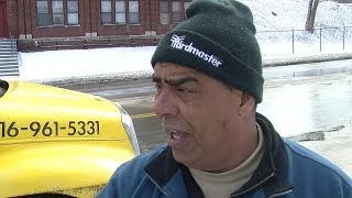 Snow clogged LED traffic light leads to crash driver said