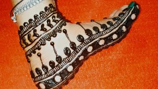 बिंदी से बनाए स्टाइलिश मेहंदी 2024|Bindi Trick Leg Mehndi Design/simple mehndi design for beginners