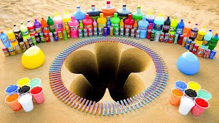 Big Toothpaste Eruption from Flower pit, Giant Mirinda, Pepsi, Coca Cola, Sprite, Fanta vs Mentos