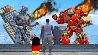 GTA 5 !! SHINCHAN AND FRANKLIN SAVED HULKBUSTER FROM ULTRAN IN GTA 5